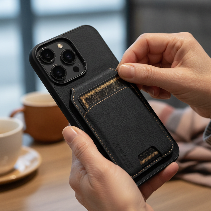 Funda para teléfono con aspecto de cuero de Adrian